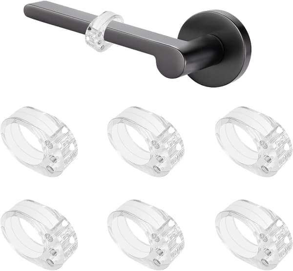 Flexibla PVC-silikon dörrstopp, dörrhandtagsstötdämpare för att skydda väggar och möbler, 6 stycken