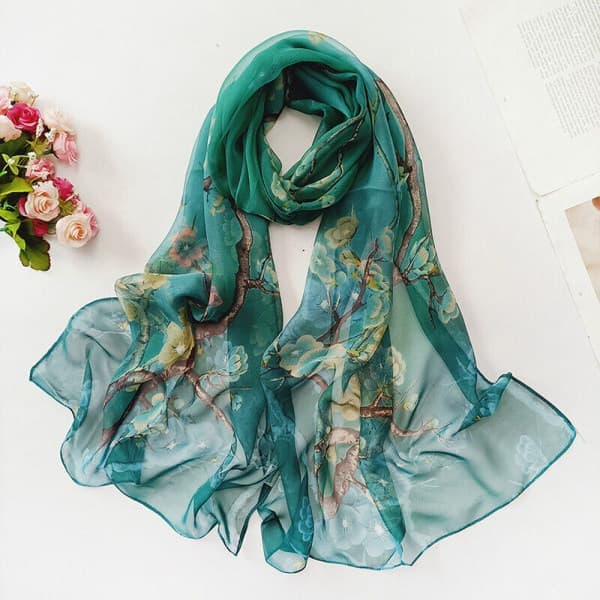 Nya långa damscarfar mjuk sjal i siden chiffong tunn andningsbar sjal
