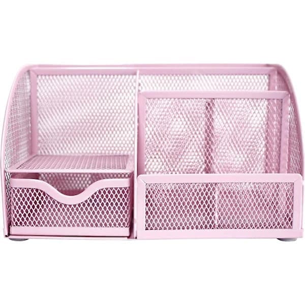 Nätbordssorterare Kontor Med 7 Fack + Låda Pennhållare/Multifunktionell Sorterare Ex348 Rosa