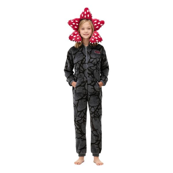 Stranger Things Köttätande Växt Onesie Vinter Par Familj Myskläder Rollspel Söt Flanell Pyjamas svart 150cm