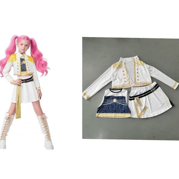 2025 Demon Hunter K-Pop Kostym | Halloween Outfit Kvinnor Barn Cosplay 140 cm