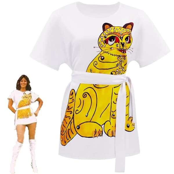 ABBA Retrostil Agnetha Fältskog Cosplay Kostym Outfit Halloween Party Kostym Guld Anni Gold Annie L
