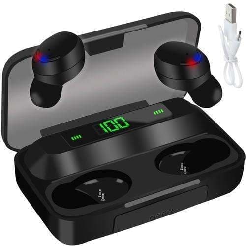 Trådlösa Bluetooth Hörlurar med LCD-Skärm och Powerbank