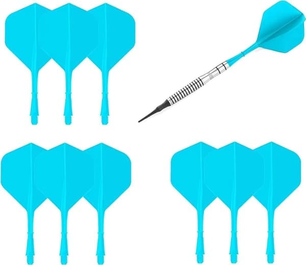 9 delar One Piece Darts och Flights Dart Tillbehör