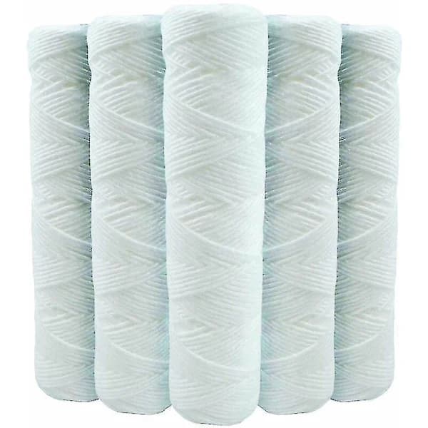 Set med 5 spiralformade vattenfilterpatroner Anti-sediment 9 3/4 tum 3/4 - 5 mikron Kompatibel med 10 tums filter Tillverkad i Frankrike-kryc