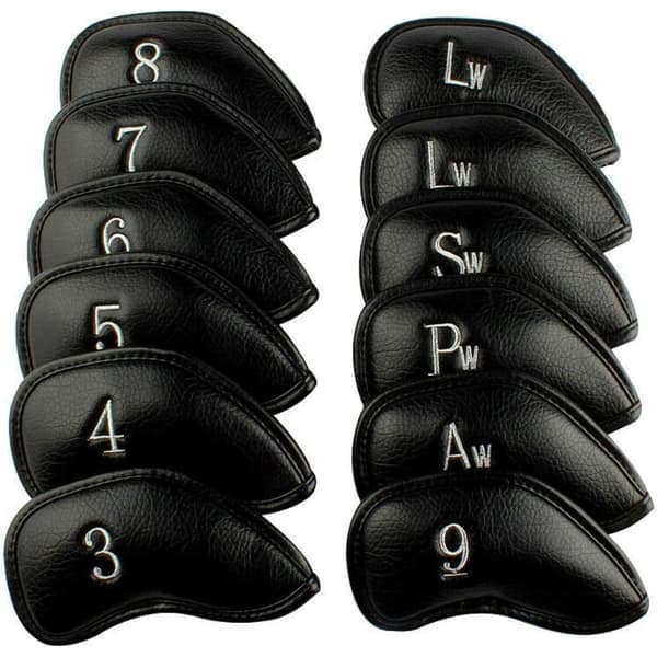 Golf Iron Head Covers, Syntetiskt Läder Headcovers med Nummer, Deluxe Value, Set om 12