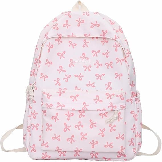 Söt Ryggsäck Estetisk Skolryggsäck - Kawaii Skolväska Blommig Preppy Ryggsäck för Skolflickor Skolväska