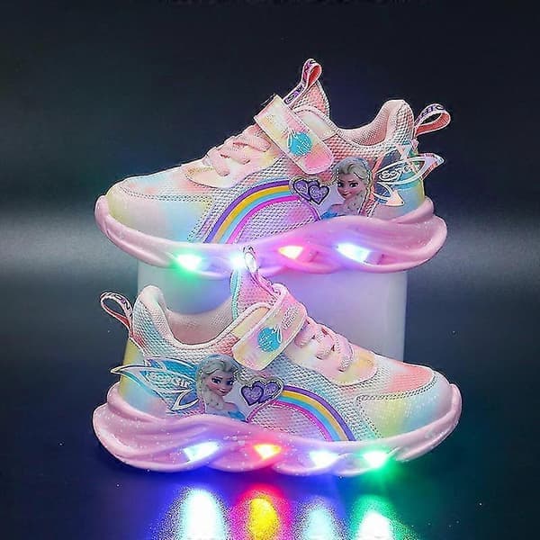Barn LED Lysande Skor Sneakers Blinkande Barn Flickor Lyser Upp Gymnastikskor Storlek