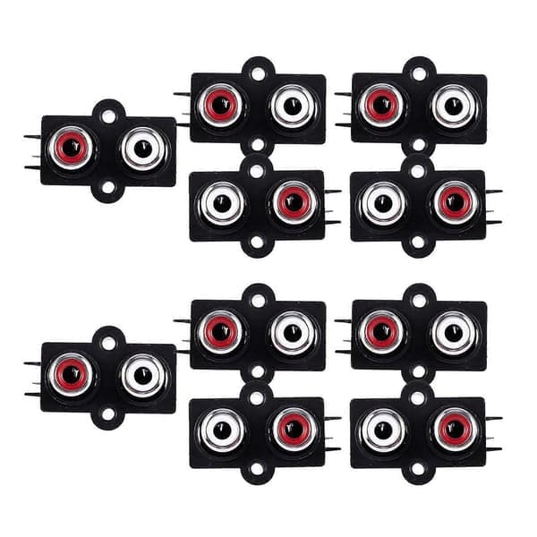 10st PCB-montering 2-positions Stereo Audio Video Jack RCA Hona Kontakt-WELLNGS