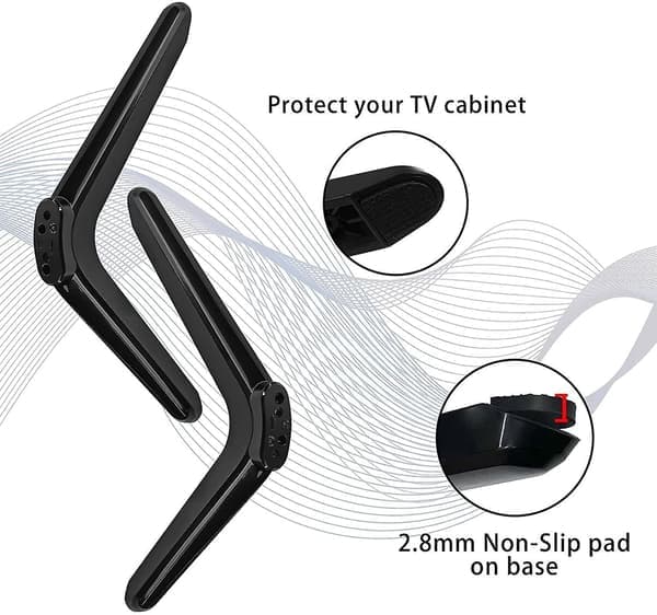 TV-stativben för TCL TV 28 32 40 43 49 50 55 65 tum, TV-stativ för TCL Roku TV-ben, Passar 28D2700 32S321 med skruvar - WELLNGS