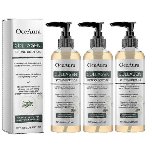 3x OceAura Collagen Firming Body Oil – Šterfuktande och elasticitetsfrämjande massageolja för slät hud