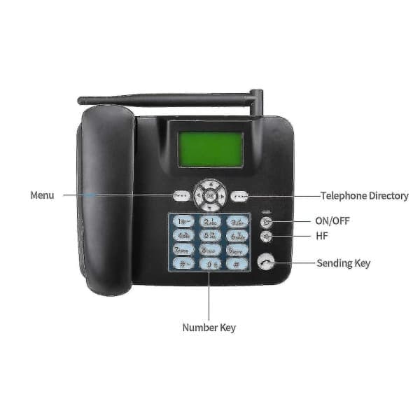 Sladdlös telefon 4G stationär telefon stöder GSM 850/900/1800/1900MHz SIM-kort sladdlös telefon med antennradio
