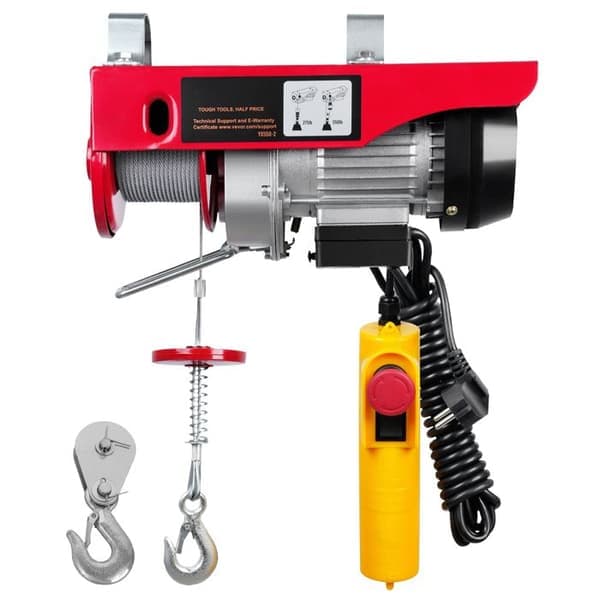 Elektrisk Hoist-Duoku-Kapacitet 250 kg-220 V Stålwire Winch-14 Fot Fjärrkontroll-för Garage Lager Fabrik