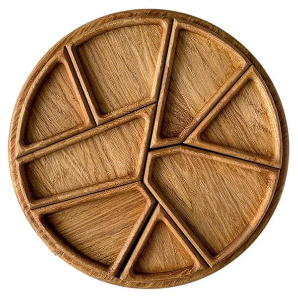 Pussel Serveringsbricka 8 Segment Avtagbar Design Mångsidig Användning för Familjesammankomster
