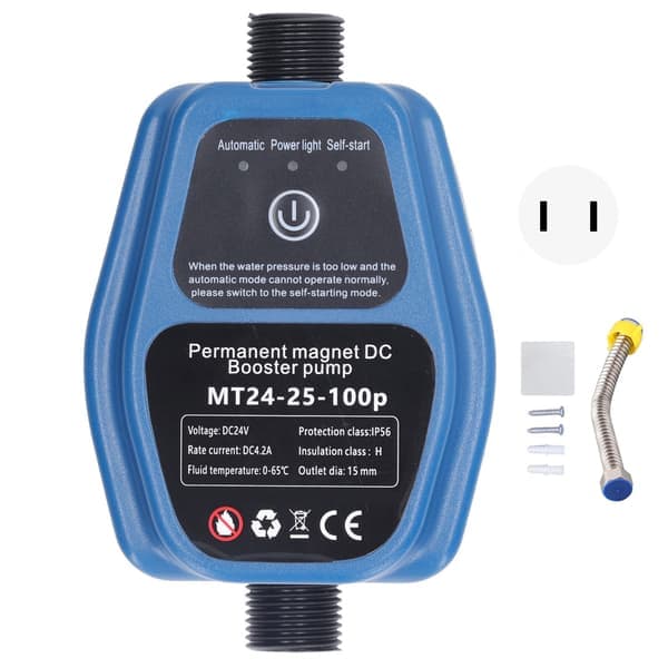 Vattentrycksförstärkningspump 100W 24V 25L IP56 Intelligent Avkänning Automatisk Duschförstärkningspump 100‑240V US Kontakt