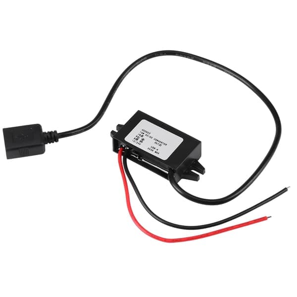 1st DC-DC Buck Adapter 12V/24V till USB 5V 3A Konverteringsregulator Kabeltrådar