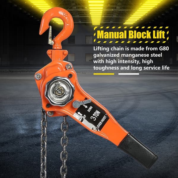 Orange Färg 3t/3000kg Kättingblock Lyftblock Spaklyft Talja Lyft 3 meter