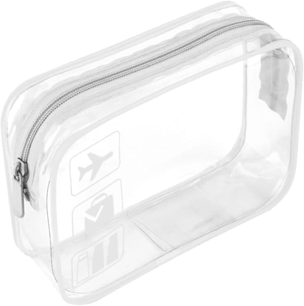 Transparent necessär för resor - Godkänd kvartstorlek för vätskor i handbagage på flygplatsen Transparent necessär (vit)-FX-