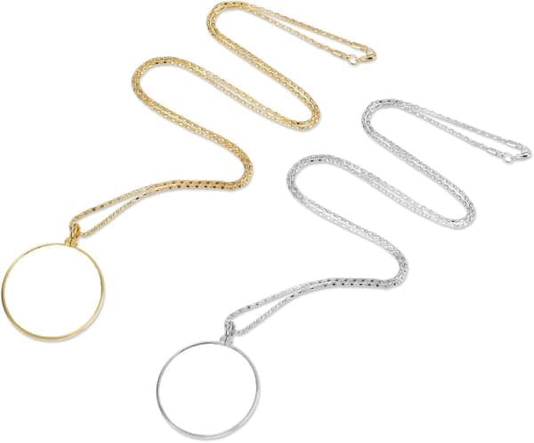 5X Förstoringsglashänge, 2 Stycken Mini Förstoringsglas Monokel Lins Bärbar Monokel Förstoringsglas-FX-