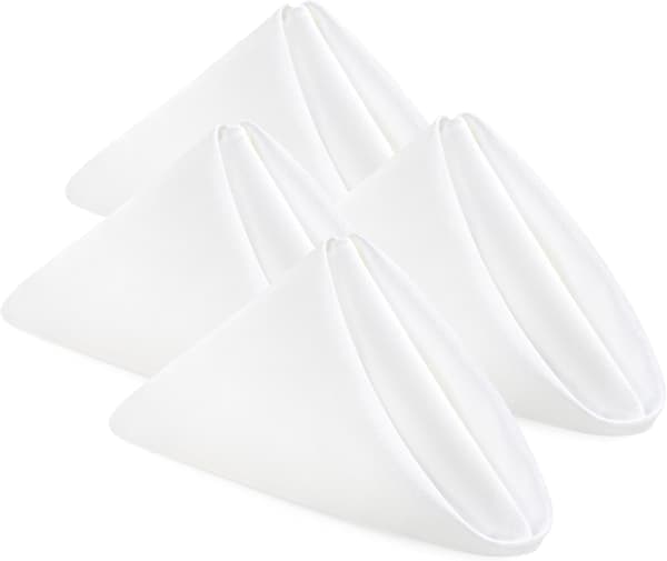Tygservetter – 24-pack, återanvändbara (Vit, 43 x 43 cm) Svart