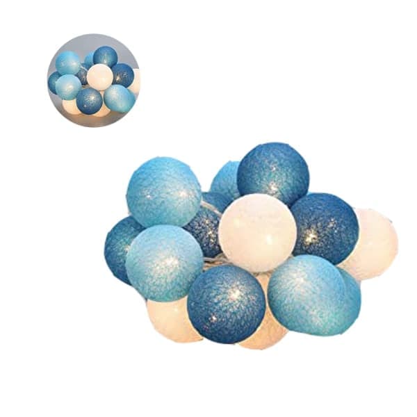 Bomullsboll ljusslinga, 3m 20 LED-bollar ljusslinga för inomhusbruk
