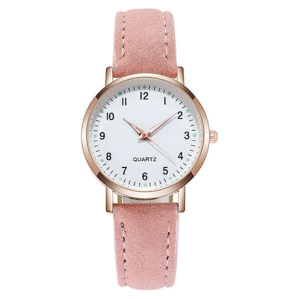 Dam Quartz Analog Armbandsur Röd, Mode Läderrem Damklocka Klassisk Casual Stil