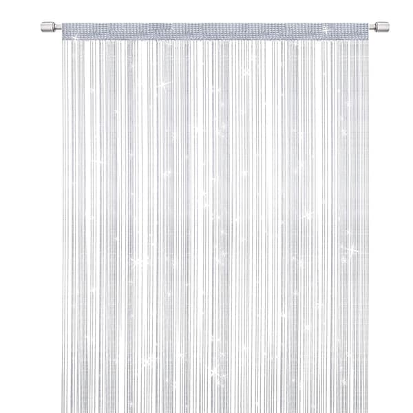 Stränggardiner Dörr Mygggardin, Elegant Avdelare Tofs Gardin för Heminredning, Skiljegardin för Dörrar och Fönster, Vit (100x200cm)
