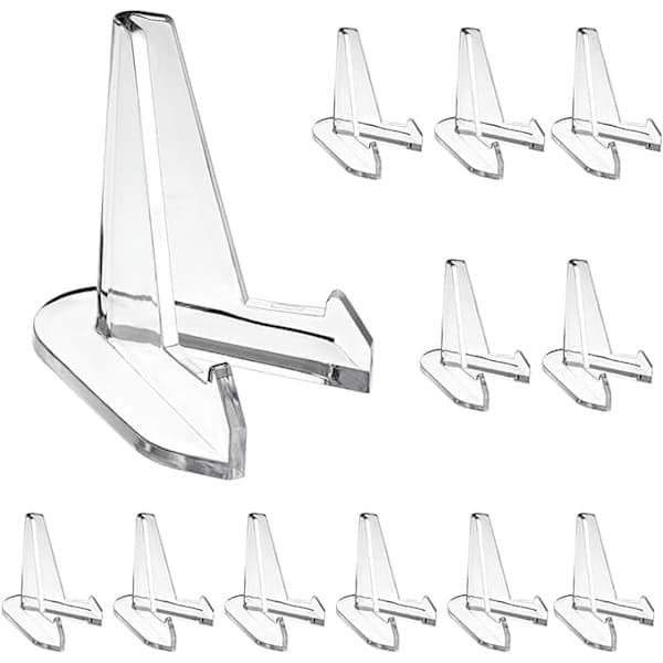 12-pack Akryl Staffli Ställ - Transparent Mini Mynt Display Hållare, Samlarobjekt Display Ställ för Air