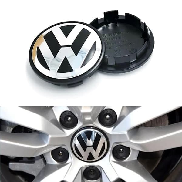 4-pack - Volkswagen VW Center Caps / Hjulnav Emblemer - Bil Silver 56 mm