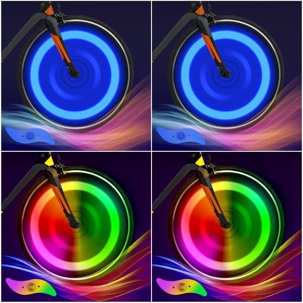 Cykelfälglampor 4-pack Däckblinkande Lampor LED Neon Hjul Blinkande Cykellampa Vattentät 3 Blinkande Lägen Cykeltillbehör