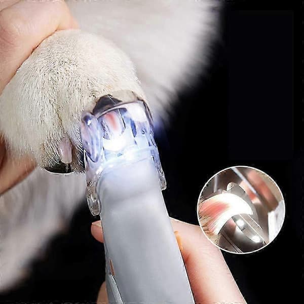 Katt Hund Nagelklippare LED-Lampa Anti-Klipp Förstoringsglas för Husdjur