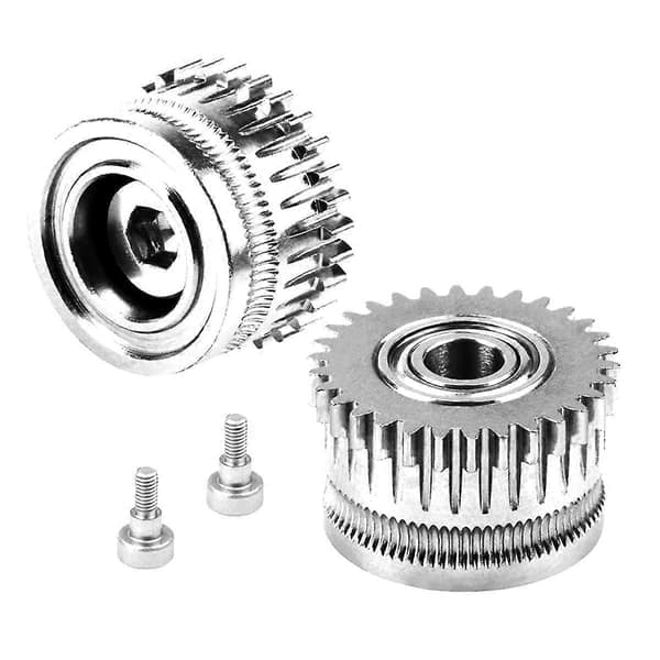 2 st för K1 K1C K1 Max Extruder Tillbehör Full Metall Filament Gear 3D-skrivartillbehör Två Kugghjul Extruderingskit