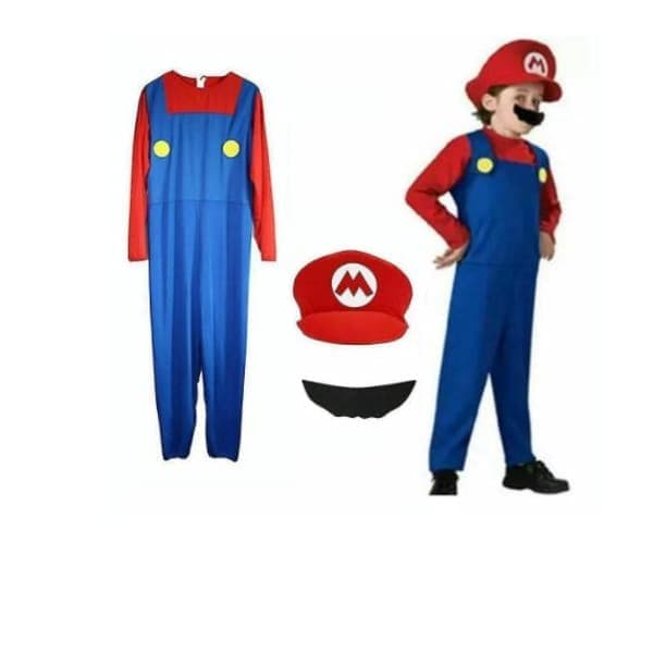 Barnens Super Mario Luigi Bros Cosplay Dräkt Kostym