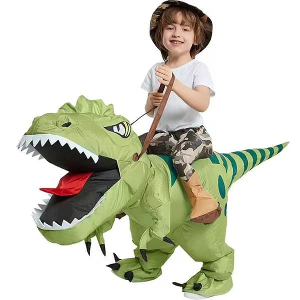 Uppblåsbar Dinosauriekostym för Ridning T Rex Luft Uppblåsbar Rolig Utklädnad Fest Halloween Kostym för Barn