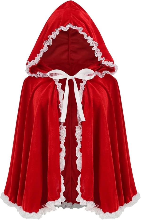 Färgglad Hus Sammet Rödluvan Sammet Cape Halloween Jul Cosplay Party Fancy Cape