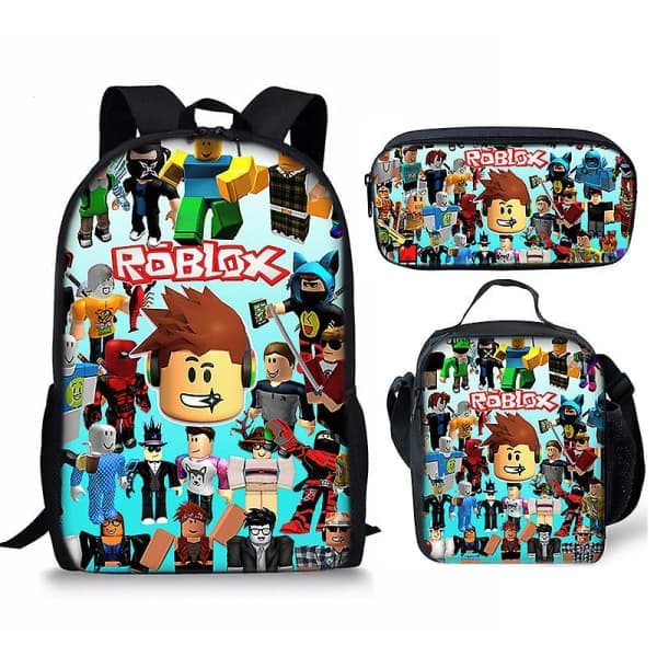 3D Roblox Ryggsäck, Lunchväska och Pennfodral - 3-pack med 3 delar