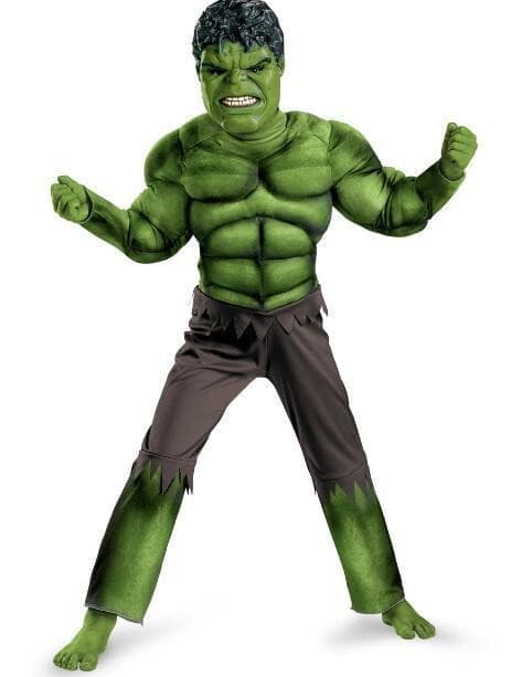 Höstdräkt cosplay, Hulken-dräkt för barn, storlek M