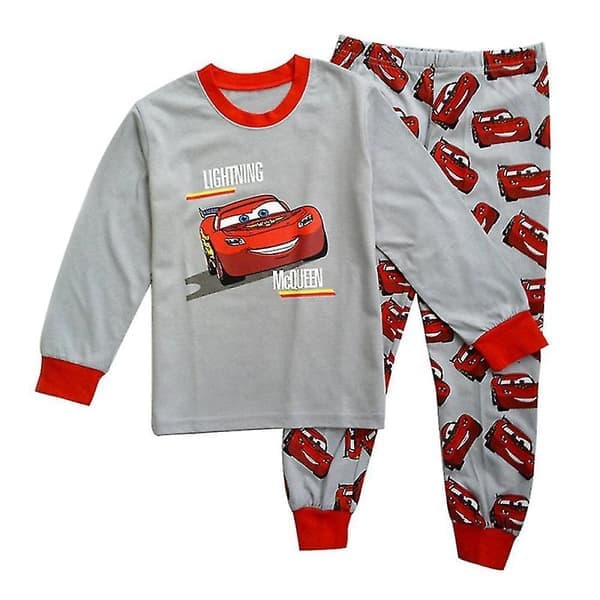 Bilar Blixten McQueen Pojkar Barn Pyjamas Set Sovkläder Nattkläder Outfit-FF- 4-5 Šr