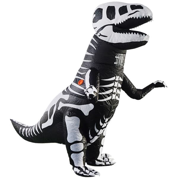 Påskerbjudande! Högkvalitativ hopfällbar skelettdrake dinosauriekostym Halloween Vuxen Maskeradkostym (Svart) Vuxen One Size (160-195cm)