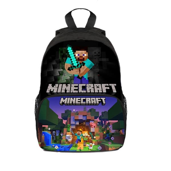 Minecraft Ryggsäck för Barn Skolväska Ryggsäck Karaktär Väska B