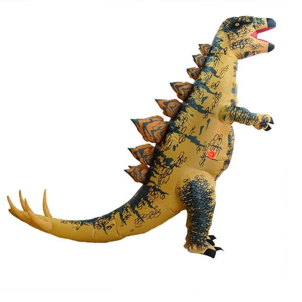 Påskerbjudande! Högkvalitativ hopfällbar Stegosaurus Dinosaurie-dräkt för Halloween Vuxen Maskeraddräkt (Gul) One Size för Barn (160-195cm)