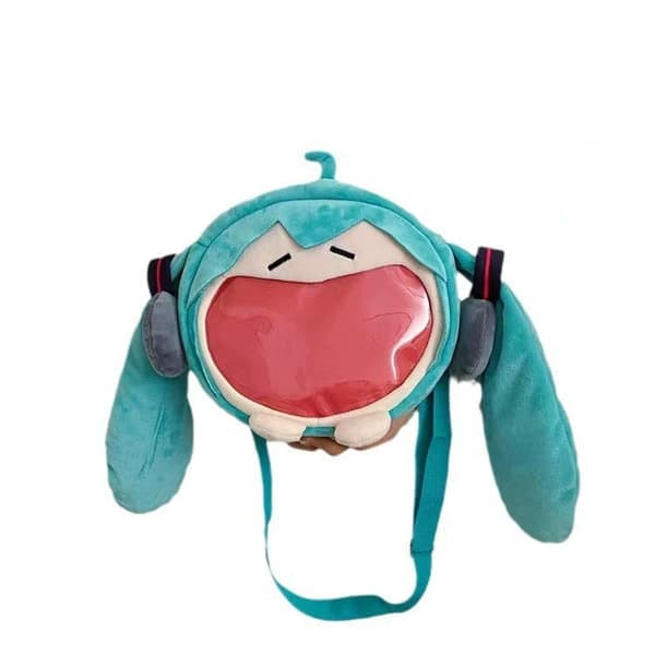Kawaii Anime Hatsune Miku Cosplay Plysch Ryggsäck Ita Väska Kvinnor Väska Skolstudent Män Sammet Axelväska Flickpresent blå