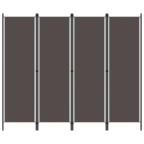 vidaXL Rumsavdelare 4 paneler antracit 200x180 cm