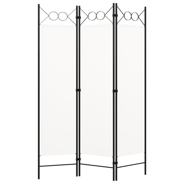 vidaXL Rumsavdelare 3 paneler vit 120x180 cm