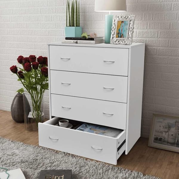 vidaXL Skänk med 4 lådor 60 x 30,5 71 cm vit