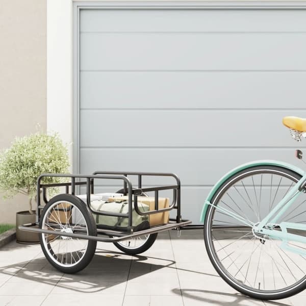 vidaXL Cykelvagn 130x73x48,5 cm stål svart
