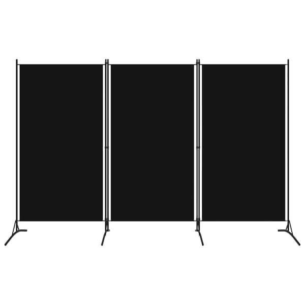 vidaXL Rumsavdelare 3 paneler svart 260x180 cm