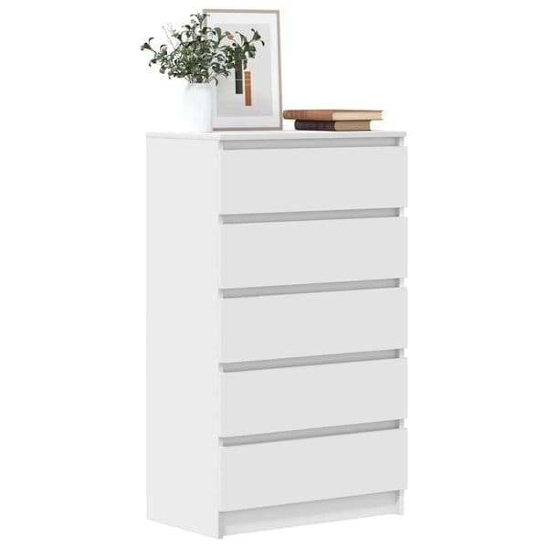 vidaXL Byrå vit 60x36x103 cm konstruerat trä