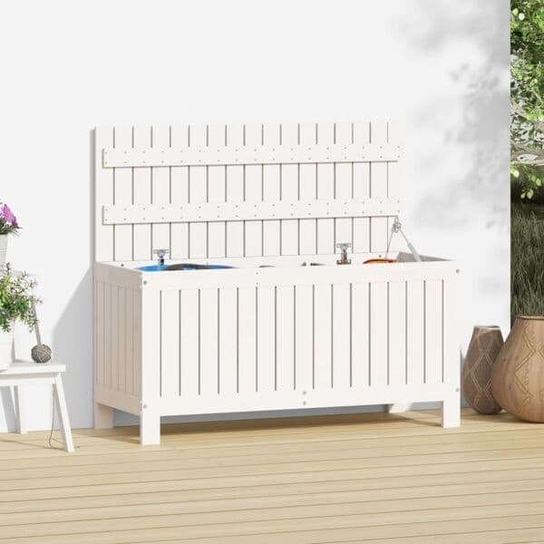 vidaXL Dynbox vit 108x42,5x54 cm massiv furu