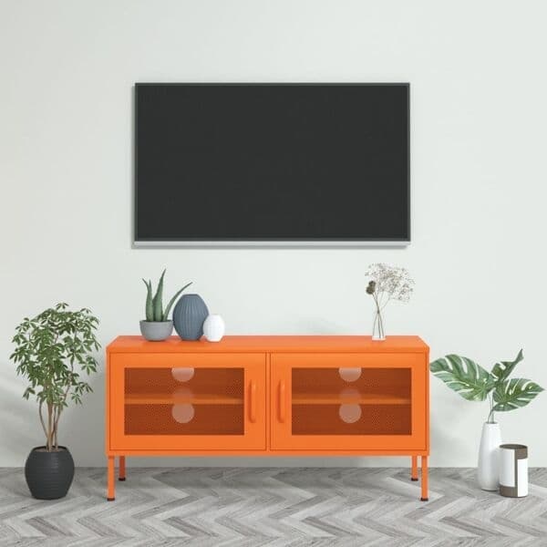 vidaXL Tv-bänk orange 105x35x50 cm stål